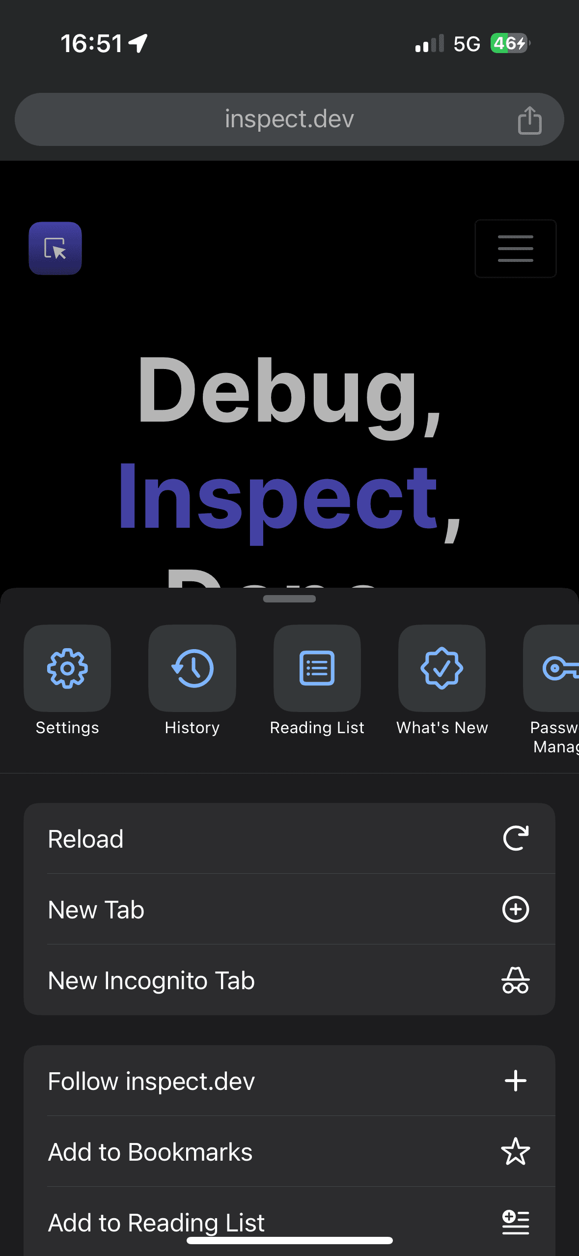 Chrome on iOS settings